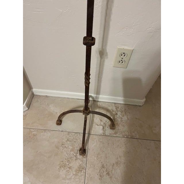 Bronze Vintage Forged Iron Touchier 5 Arm Candle Holder For Sale - Image 8 of 12