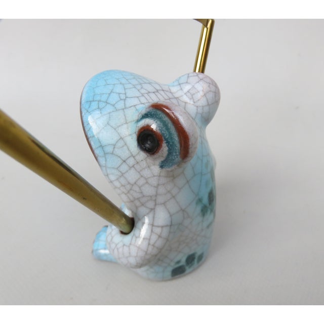 Metal Cactus Cutlery Frog with Shovel and Rake by Walter Bosse for Karlsruhe Majolika, 1950s, Set of 3 For Sale - Image 7 of 18