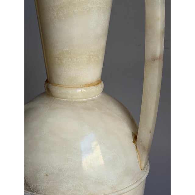 1940s Monumental Alabaster Amphora Lamp For Sale - Image 5 of 12
