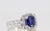 Burma Sapphire 18k Ring With Diamond Surround Size 6.5 For Sale In Los Angeles - Image 6 of 8