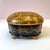 A sensational, large and impressive heavy wooden box with faux tortoise shell hinged lid and hand-painted gold toned...