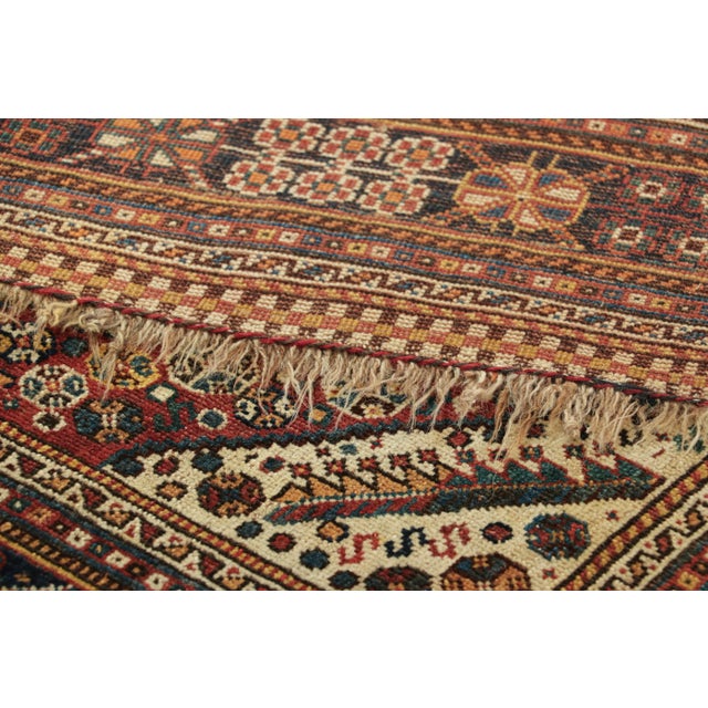 Textile Antique Qashqai Rug in Red and Black With Medallions by Rug and Kilim For Sale - Image 7 of 7