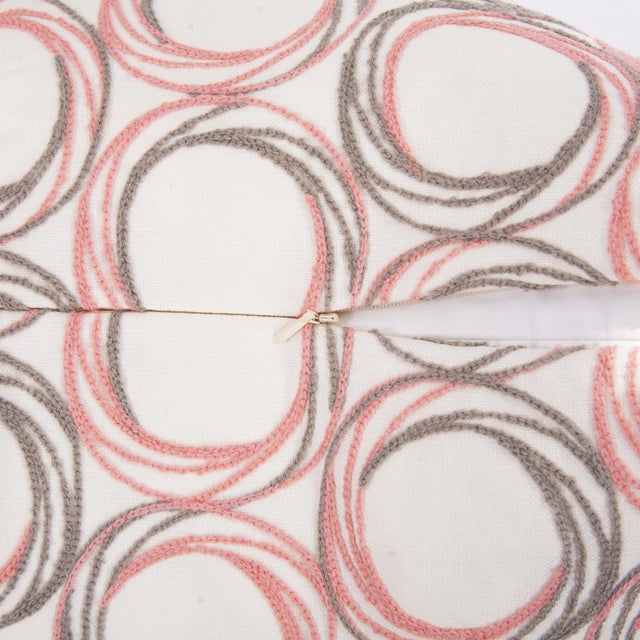 Kenneth Ludwig Chicago 24 x 24 Demo Coral Pillow - Down Fill For Sale - Image 4 of 8