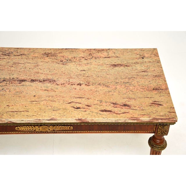1930s Vintage French Marble Top Coffee Table, 1930 For Sale - Image 5 of 9