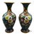 Red Vintage Jingfa Chinese Hollywood Regency Style Cloisonné Brass & Enamel Vases - Pair For Sale - Image 8 of 9