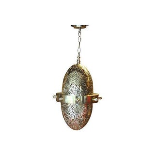 Moroccan Handmade Brass Pendant For Sale
