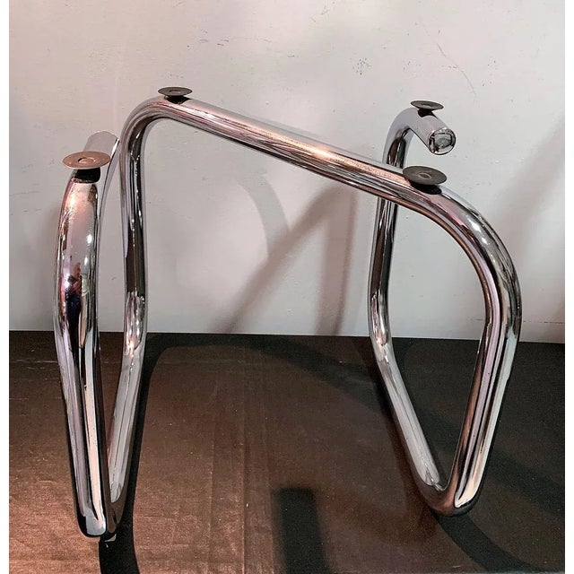 Tubular Nickel-Plated and Smoked Glass Low Table by Pardo, 1970s For Sale - Image 6 of 12