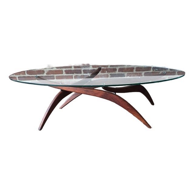 Forest Wilson Walnut & Glass Coffee Table MCM Vintage For Sale