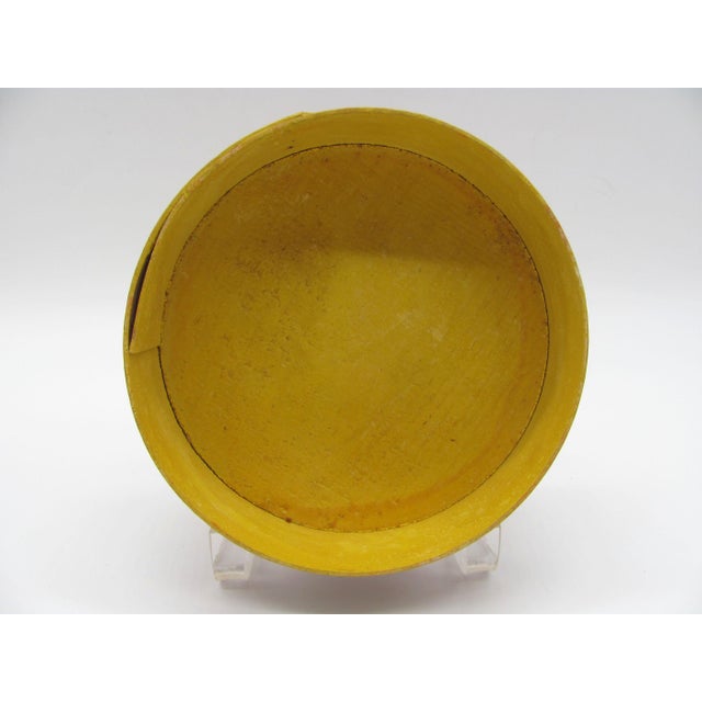 Early 21st Century Antique American Tony Sarg Signed Wood Pantry Band Box Vassar College 1865 Tulip For Sale - Image 5 of 9