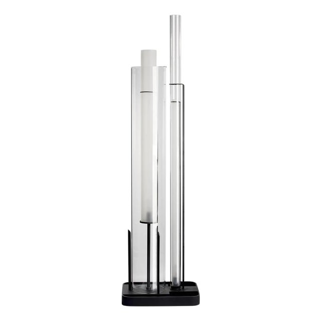 Drima Carlo Moretti Contemporary Mouth Blown Clear Murano Glass Floor Lamp For Sale