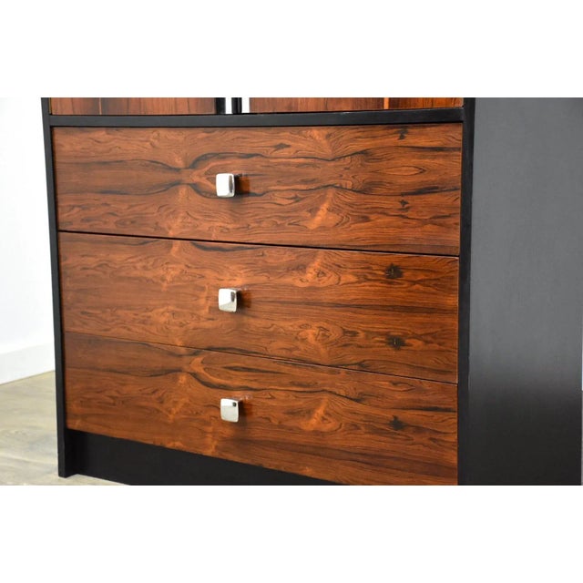 1970s Rosewood and Chrome Armoire Dresser For Sale - Image 9 of 13