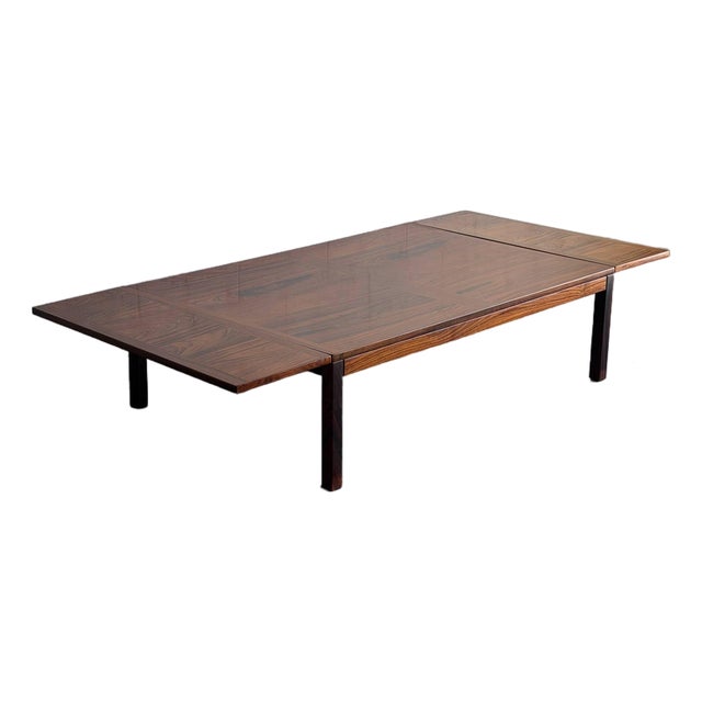 Vintage Danish Mid-Century Modern Rosewood Drop-Leaf Coffee Table 1960s For Sale