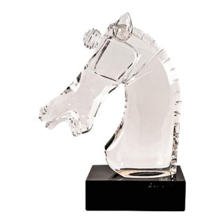 Loredano Rosin Murano Glass Horse Head Sculpture “Testa Di Cavallo” Signed, Italy For Sale