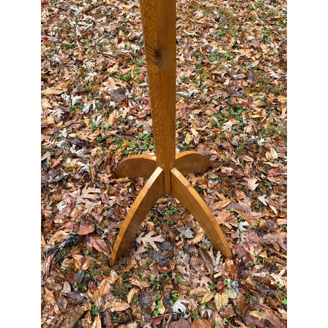 1900 - 1909 Early 1900s Arts and Crafts Tiger Oak Coat Rack For Sale - Image 5 of 5