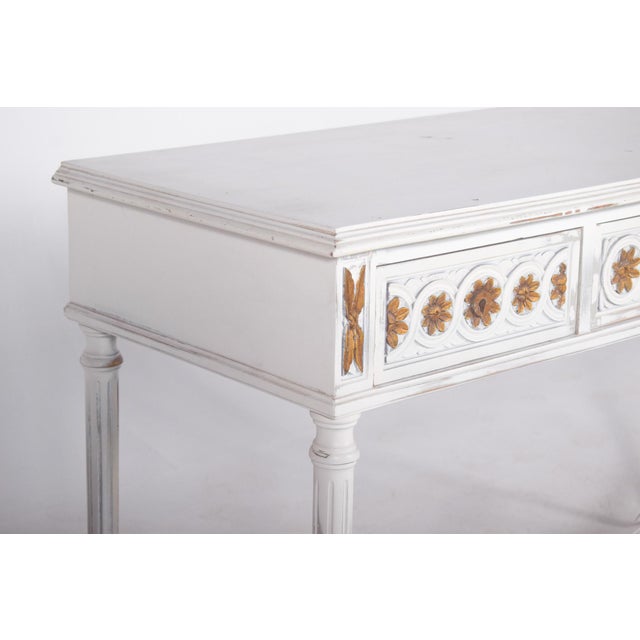 Portuguese White Painted Console with Gilding, 1890s For Sale - Image 5 of 11