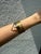 Gold Vintage Hall McFall Sterling Silver Brass Black Onyx Modernist Cuff Bracelet For Sale - Image 8 of 14