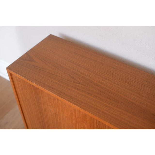Danish Modern Teak Bookcase Cabinet With Sliding Door For Sale - Image 10 of 15