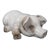 Vintage Large Glazed Sleeping Pig Pottery Figurine, White, 12” For Sale