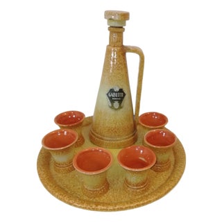 Futurist Ceramic Set by Ivos Pacetti for La Spiga Albisola, Italy, 1920s, Set of 8 For Sale