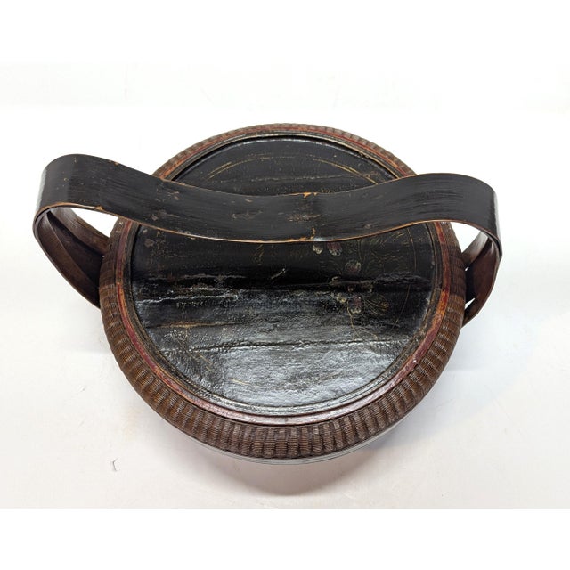 Chinese Antique Chinese Bamboo & Rattan Basket For Sale - Image 3 of 9