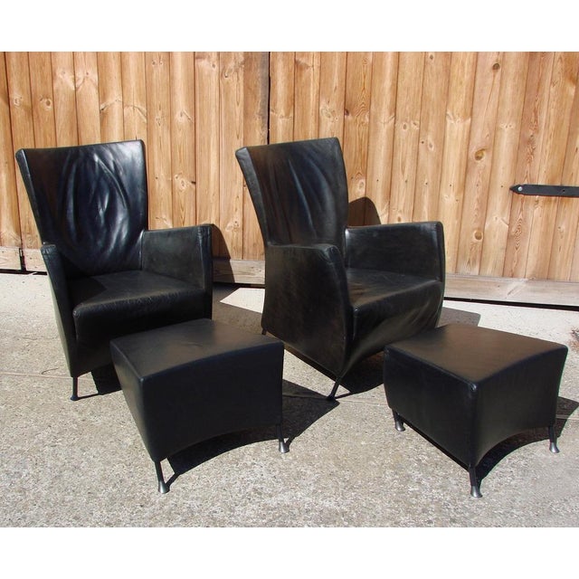 Set of Montis Armchairs with Footstool, 1980s For Sale - Image 10 of 14