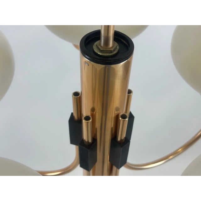 Metal Mid-Century Modern German Five-Arm Hanging Light, 1970s For Sale - Image 7 of 10