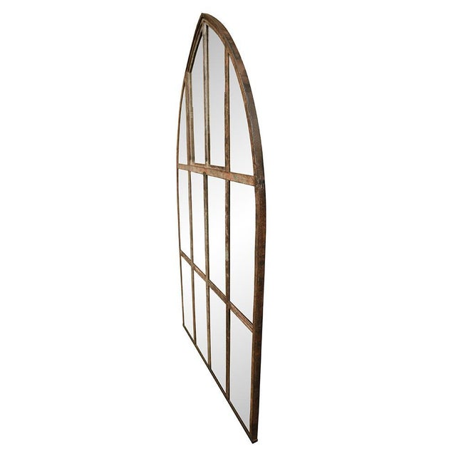 Large Arched Industrial Mirror For Sale - Image 5 of 7