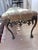 Vintage Hollywood Regency Tufted Velvet Bench With Ornate Metal Base For Sale In San Diego - Image 6 of 12