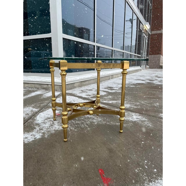 Mid 20th Century Neotransitional Gothic Brass End Table For Sale - Image 5 of 13