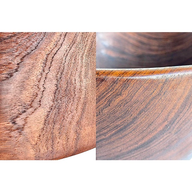 Mid 20th Century Large Hand Turned Teak Wood Bowl For Sale - Image 12 of 14