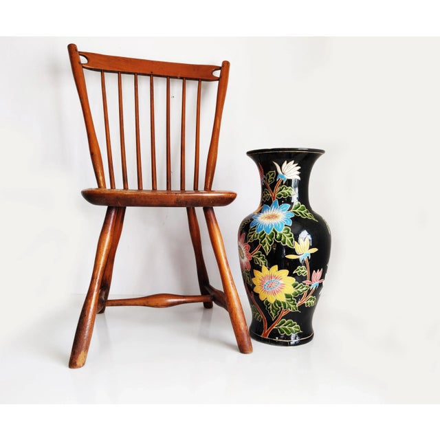 Black Large Early 20th Century Floral Vase For Sale - Image 8 of 10