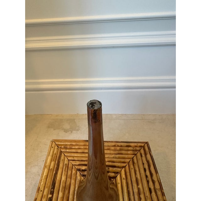 1990s Steven Lundberg Art Glass Vase With Patinaed Bronze Base For Sale - Image 15 of 18