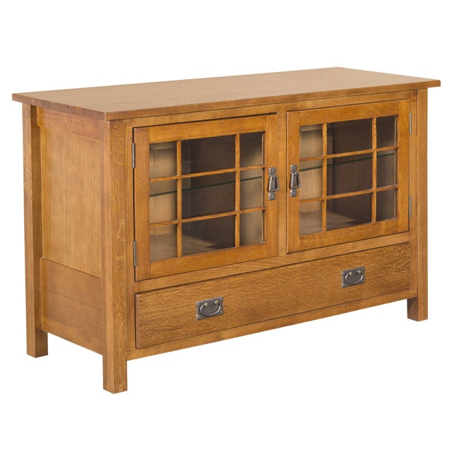 Brown Mission Quarter Sawn Oak 48" Tv Stand For Sale - Image 8 of 17