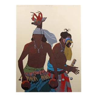 1980s Louis De Mayo "The Yaqui Deer Dancer" Hand Signed Serigraph Art Print Unframed For Sale