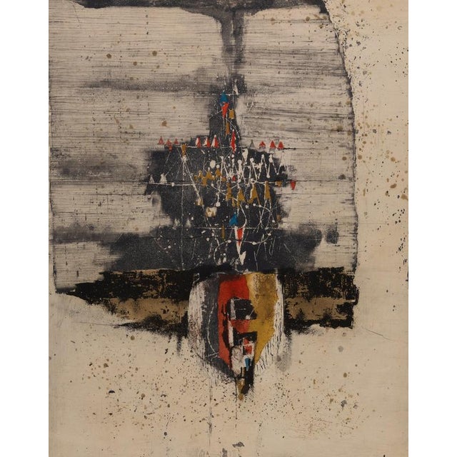 Johnny Friedlaender (1912-1992) Composition Original color etching Signed in pencil Limited edition of 95 copies, this is...