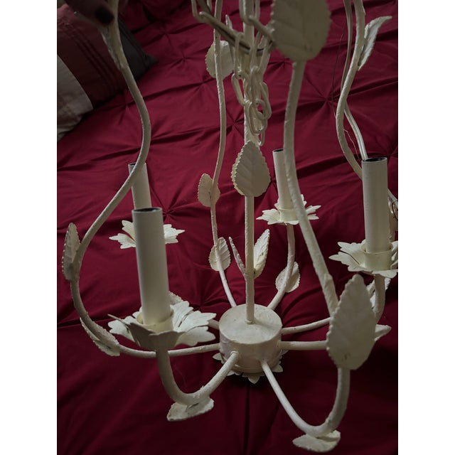2000 - 2009 Vintage Wendy Bellissimo Teaberry 4 Light Shabby Chic Chandelier For Sale - Image 5 of 11