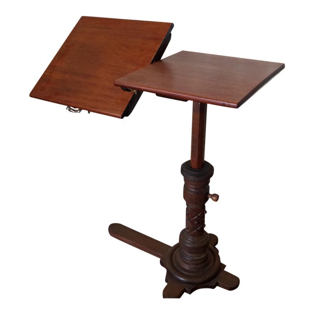 Very Good Antique Victorian Mahogany Adjustable Book Reading Bed Table
