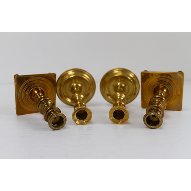 Metal Antique Danish Brass Candlesticks, 1890s, Set of 4 For Sale - Image 7 of 17