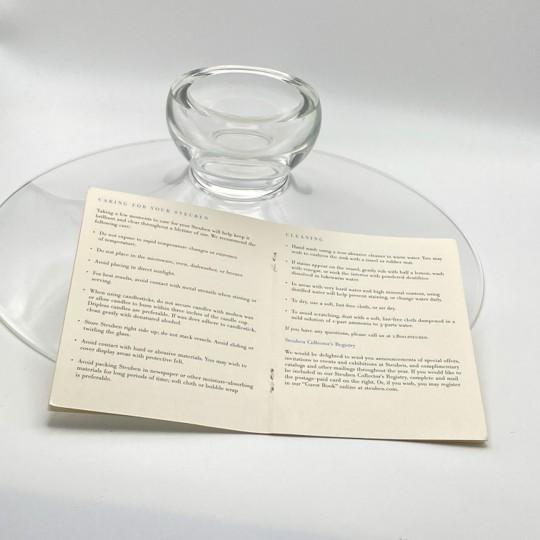 Steuben “Magnolia” Centerpiece Crystal Pedestal Footed Bowl 12” #8741 (Please Read) For Sale - Image 11 of 12