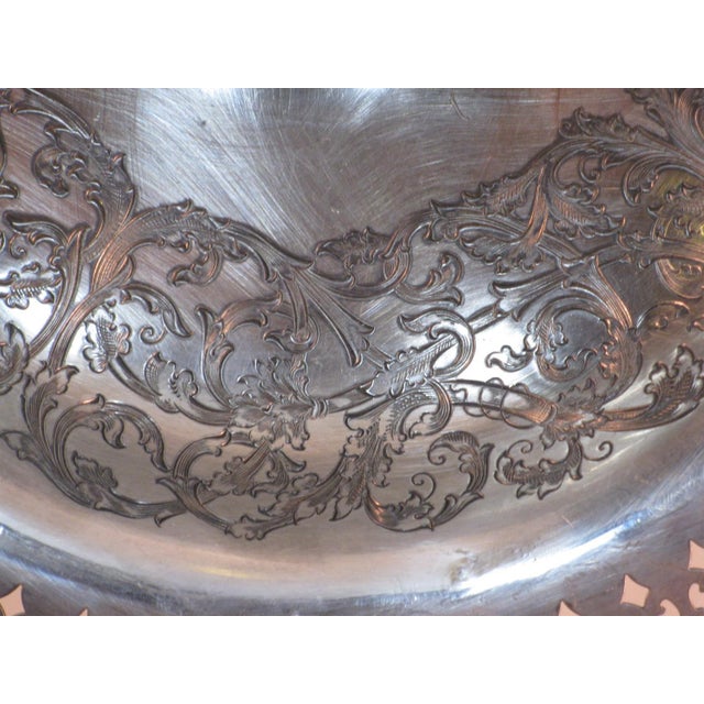 Bowl Footed WILCOX Silverplate Hand-Engraved Scrolls Silver 1850-1899 Bowls For Sale - Image 13 of 17
