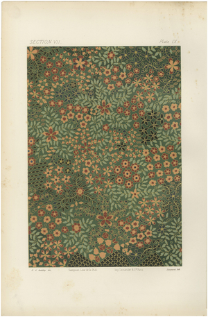 Japanese Floral Design Pattern, 1884, Paper