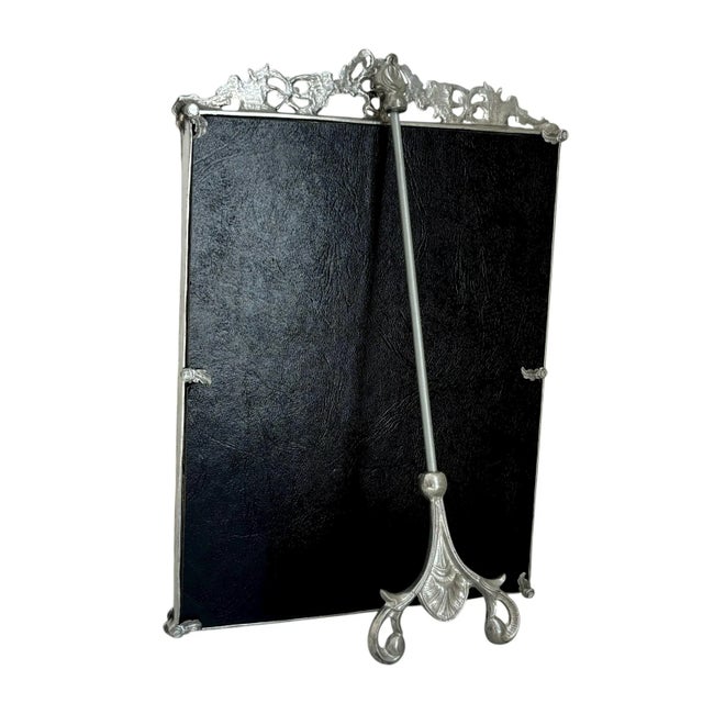 Mid 20th Century Large Ornate Victorian Style English Sterling Silver Picture Frame For Sale - Image 9 of 9