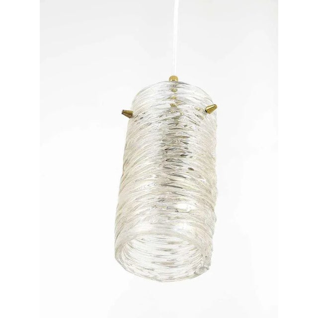 1950s Mid-Century Glass Tube & Brass Pendant Lamp attributed to J. T. Kalmar for Kalmar, Austria, 1950s For Sale - Image 5 of 11
