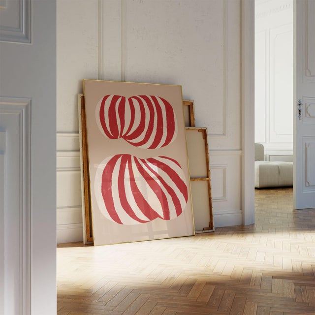 Contemporary Contemporary Red Stripes Composition Giclee Print For Sale - Image 3 of 5