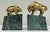 Vintage bookends featuring brass bull and bear of the stock market and Wall Street atop heavy green marble bases. Age...
