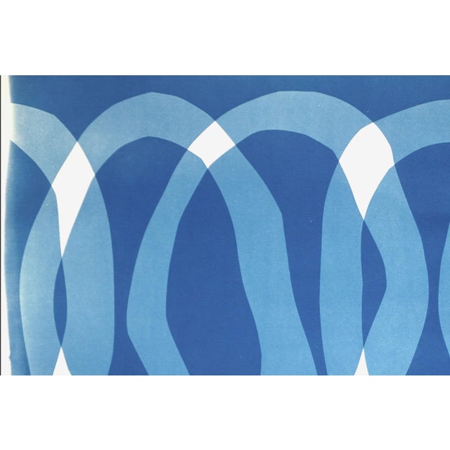 Paper 2026, Modern Minimalist Horizontal Diptych of Blue Necklace, Handmade Monotype Cyanotype on Watercolor Paper by Kind of Cyan For Sale - Image 7 of 10