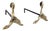 Brutalist Sculptural Bronze Andirons, 1970s, Set of 2 For Sale