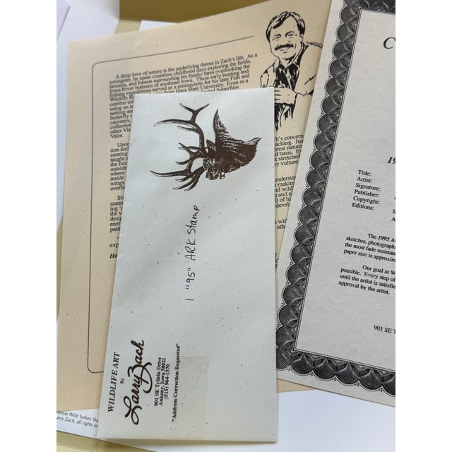 Paper Larry Zach 1995 Arkansas Turkey Stamp, Print and Coa ~ HTF For Sale - Image 7 of 8