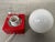 Red Vintage Table or Wall Lamp in Porcelain and Opaline Glass, 1980s For Sale - Image 8 of 9