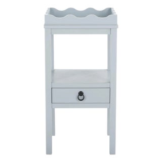 Darlyn Scalloped 1 Drawer Accent Table in Winter Sky For Sale